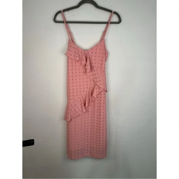 Velvet Torch Baby Pink Spaghetti Strap Lace Detail Dress - Picture 4 of 4